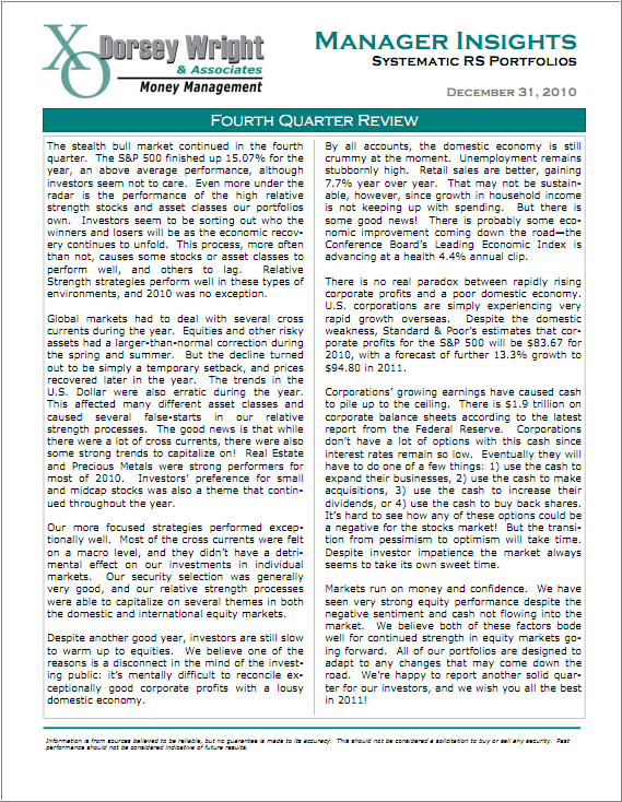 ManagerInsightsQ42010 Dorsey Wright Fourth Quarter Review